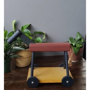 Wood Horse on wheels |‎ Nursery Decor | vintage handmade doll toy Push Toy